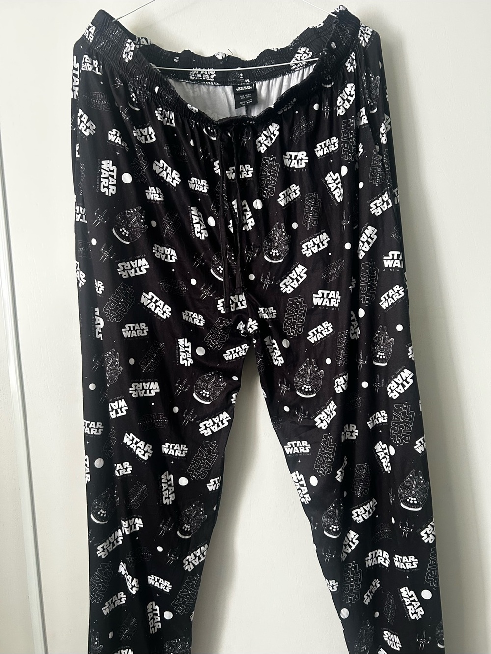 Star Wars Black Kids Jogger Pants with White Logo Print